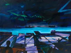 John Hultberg, Departure, 1977, Acrylic on board