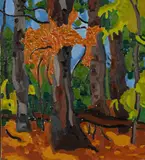 Lynne Mapp Drexler, Fall Forrest, 1984, Oil on canvas