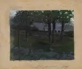 George Hallowell, Stone Fences, 1895, Watercolor and gouache