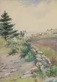 Maud Briggs Knowlton, Rock Wall, Monhegan, 1912, Watercolor on paper