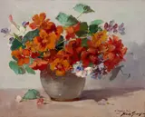 Abbott Fuller Graves, Still Life with Flowers, Oil on canvas
