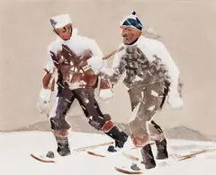James Fitzgerald, Vermont Woodsmen 1944-45, Watercolor and gouache on paper