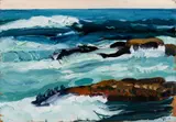 Chris Huntington, The Surf, Monhegan, 1971, Oil on panel