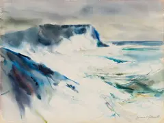 Lawrence C. Goldsmith, Whitehead, Monhegan, Watercolor on paper