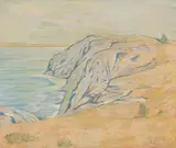 Charles H. Ebert, Monhegan, Whitehead from the East, Oil on board