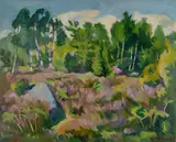 Carl Sprinchorn, Landscape with Heather, Oil on canvas