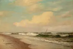 Warren Sheppard, Moonlit Seascape, Oil on canvas