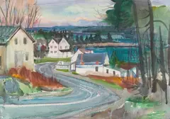 William Zorach, View of Five Islands, 1961, Watercolor on paper