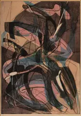 Stanley William Hayter, Warriors, 1953, Color engraving and soft ground etching