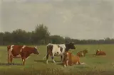 Clinton Loveridge, Cows in Pasture, 1894, Oil on canvas