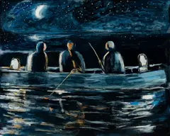 Arthur DiMambro, Nightfishing, 2015, Oil on masonite