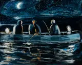 Arthur DiMambro, Nightfishing, 2015, Oil on masonite
