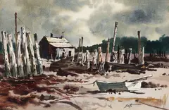 Edward Howard Betts, Salt Box, Watercolor on paper