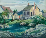 George Pearse Ennis, Home by the Water, Oil on canvas