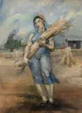 Philip Evergood, Girl with Wheat, 1936, Oil on canvas