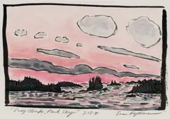 Eric Hopkins, Gray Clouds, Pink Sky, 1991, Watercolor on paper