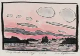 Eric Hopkins, Gray Clouds, Pink Sky, 1991, Watercolor on paper