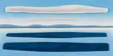 Eric Hopkins, Two Clouds #2, 2011, Oil on board and wood construction