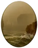 Harrison Bird Brown, Seascape with Cliffs, Oil on canvas