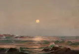 Warren Sheppard, Moonlit Seascape, Oil on canvas