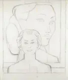 Will Barnet, Study for "Now & Then." c. 1987-89