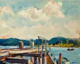 John Fulton Folinsbee, Maine Harbor, c. 1936, Oil on board