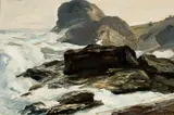 Andrew Winter, Tide at Gull Rock, Monhegan, Maine, Oil on canvasboard
