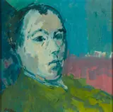 John Heliker, Portrait of Robert LaHotan, Oil on canvas