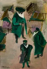 William Gropper, The Elders, Acrylic on canvas