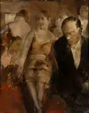 Grigory Gluckmann, Nightclub, Paris 1929, Oil on panel