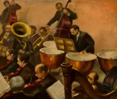 Guy Pène du Bois, Orchestra, Oil on canvas