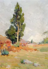 Lone Tree by Mabel May Woodward, Oil on board, sold Mar 2025