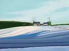 John Louis Laurent, Mill Lane Road Farm, Acrylic on board
