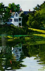 Sarah Knock, Damariscotta Cove, Oil on paper