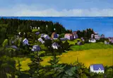Sarah Knock, Monhegan Hill + Field, Oil on canvas