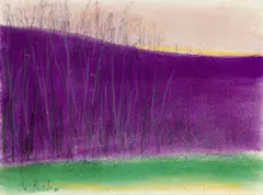 Yellow Beyond Violet by Wolf Kahn, Pastel on paper, sold Mar 2025