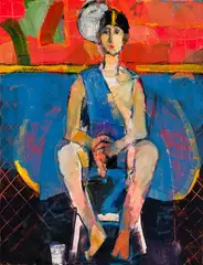 Ed Douglas, Swimmer #5 (Waiting), 2016, Oil on panel