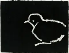 Edwin Gamble, Baby Gull, Oil pastel on handmade paper