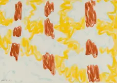 Stephen Pace, Abstraction in Red and Yellow, 1977, Watercolor on paper