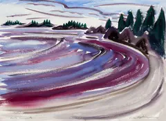 Eric Hopkins, Cove Currents, Watercolor on paper