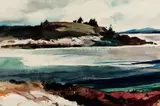Andrew Wyeth, Port Clyde, Maine, 1938, Watercolor on paper