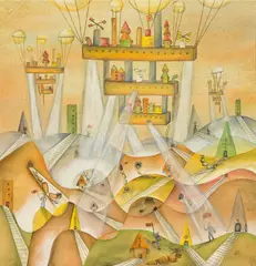 Xul Solar, Villa, 1944, Watercolor on paperboard