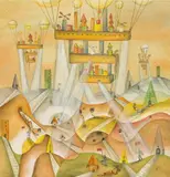 Xul Solar, Villa, 1944, Watercolor on paperboard