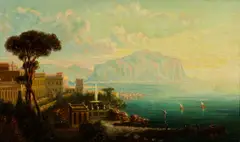 George Loring Brown, Mt. Pellegrino and Bay of Palermo (Sun-rise), 1879, Oil on canvas