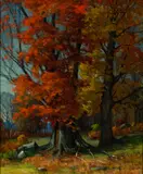 Harriet R. Lumis, Maples, Oil on canvas