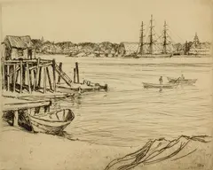 The Constitution by Charles Herbert Woodbury, Etching, sold Mar 2025