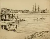Charles Herbert Woodbury, The Constitution, Etching