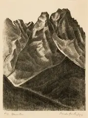 Waxenstein by Marsden Hartley, 1933, Lithograph, sold Mar 2025