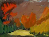 Carl Sprinchorn, Autumn Landscape, Oil on panel