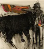 John Louis Laurent, Corrida Valencia (Bullfighter), Pencil, gouache and ink on paper